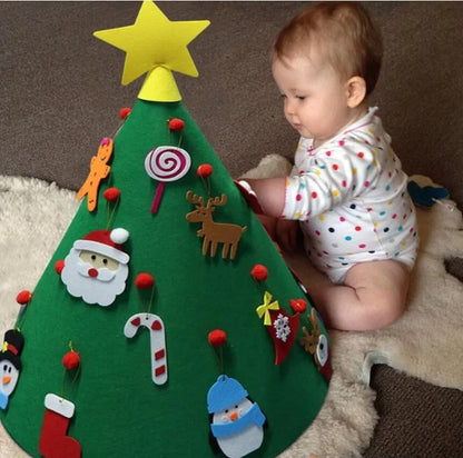 Felt Christmas tree DIY craft ornament measuring 50x60cm with three-dimensional cone design for child assembly