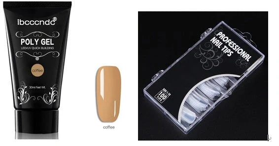 100-piece scaled nail crystal set with painless extension glue in six colours