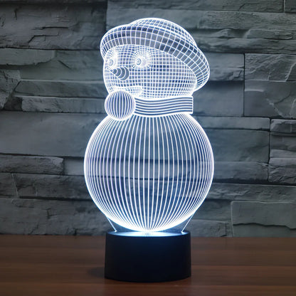 Colourful 3D snowman LED Christmas lights measuring 20.8cm with remote control