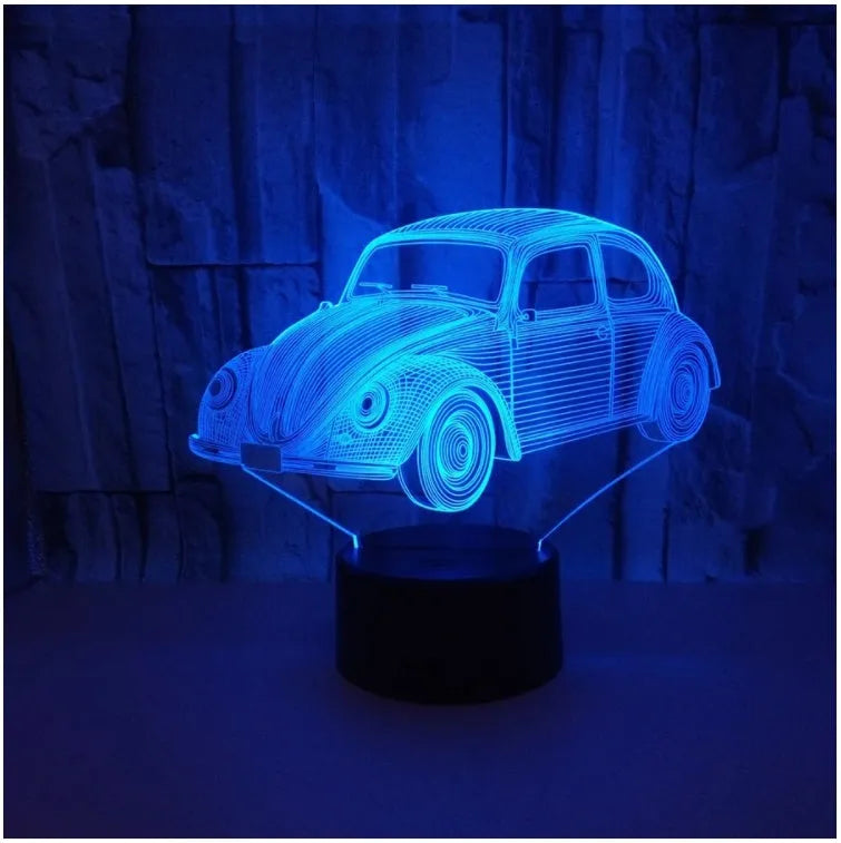 3D LED table lamp with remote control and touch operation, USB-powered modern desk light with colourful acrylic shade for study rooms, home corridors, hotel lobbies and gift-giving occasions, available in black base or crack effect styles.