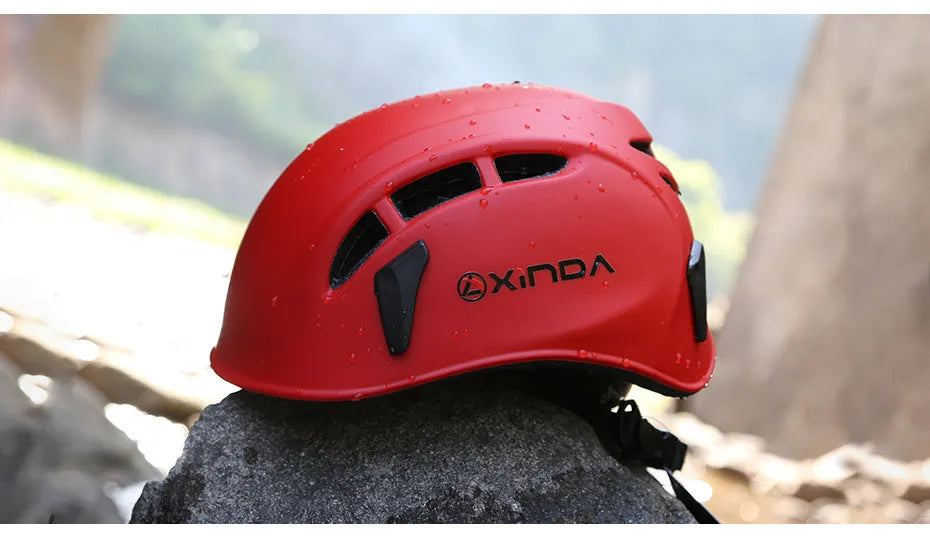 Outdoor safety helmet with ABS PC shell and EPS inner shell, 52-62cm adjustable, in blue grey orange pink or red