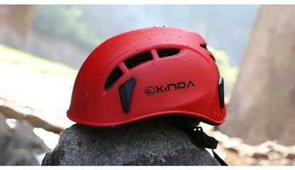 Outdoor safety helmet with ABS PC shell and EPS inner shell, 52-62cm adjustable, in blue grey orange pink or red