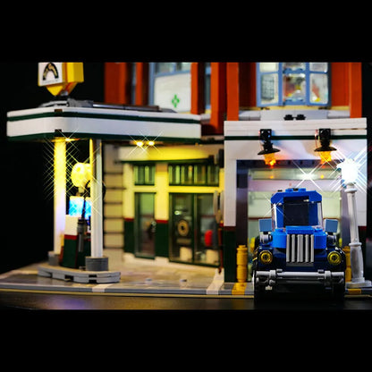 MOC modified LED lighting accessories with plastic housing for building block corner illumination