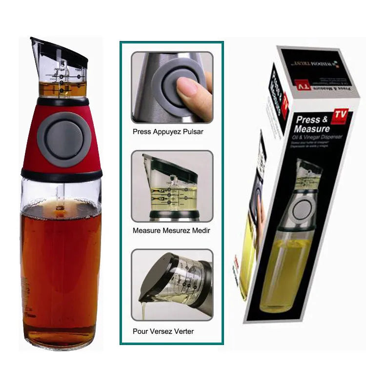 500ml clear glass oil bottle with 28.5cm height and square base for kitchen condiment storage
