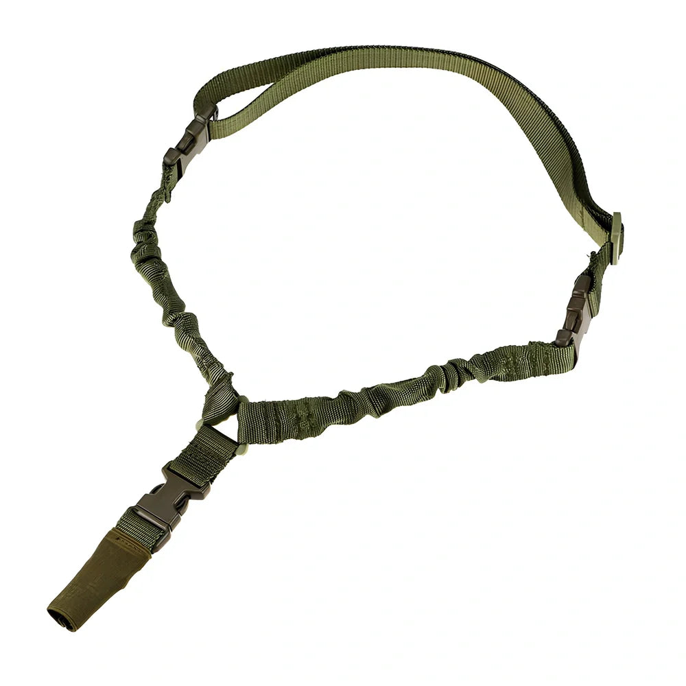 OD green adjustable high density nylon pistol sling lanyard with metal buckle, 250g weight, 175cm length for tactical carry