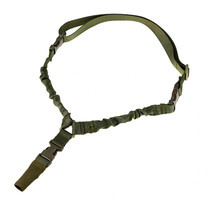 OD green adjustable high density nylon pistol sling lanyard with metal buckle, 250g weight, 175cm length for tactical carry