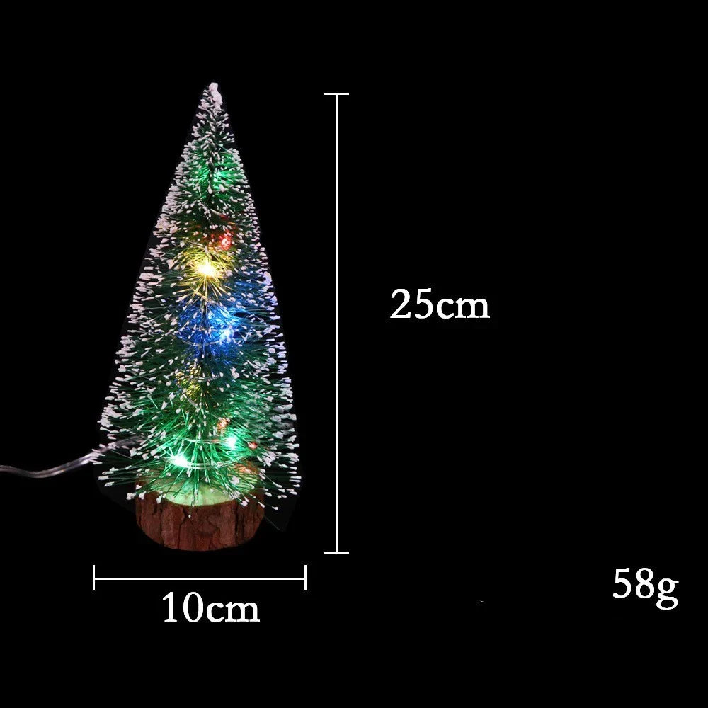 Charming mini LED Christmas tree with warm, twinkling lights and festive holiday decor