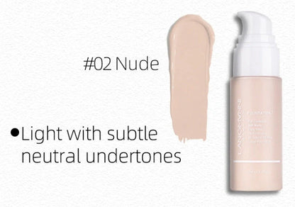 Matte oil control concealer liquid foundation in 30ml container with 13 shade options displayed