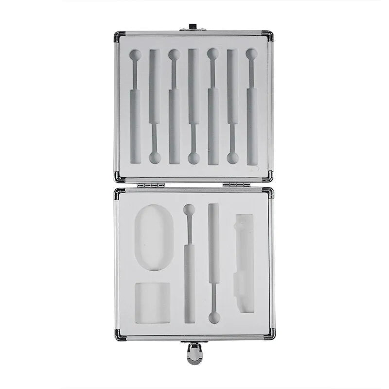 Silver aluminium storage box for TS100 soldering iron with dimensions 154x147x36mm
