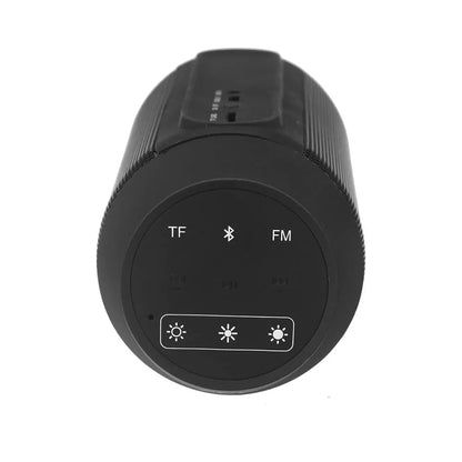 Mini portable Bluetooth stereo speaker with colour-changing lights in black or white options