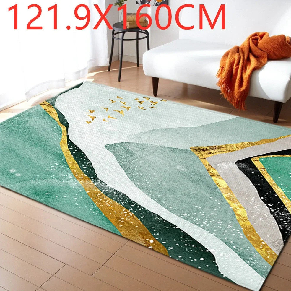 Polyester marble pattern carpet in 121.9x160cm and 50x80cm sizes for floor protection