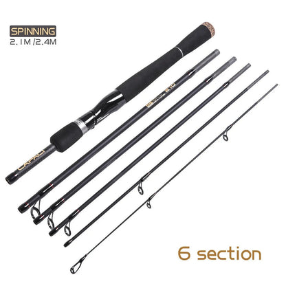 Carbon straight gun handle perch sea fishing rod showing 2.1m to 2.7m length options with multi-section design