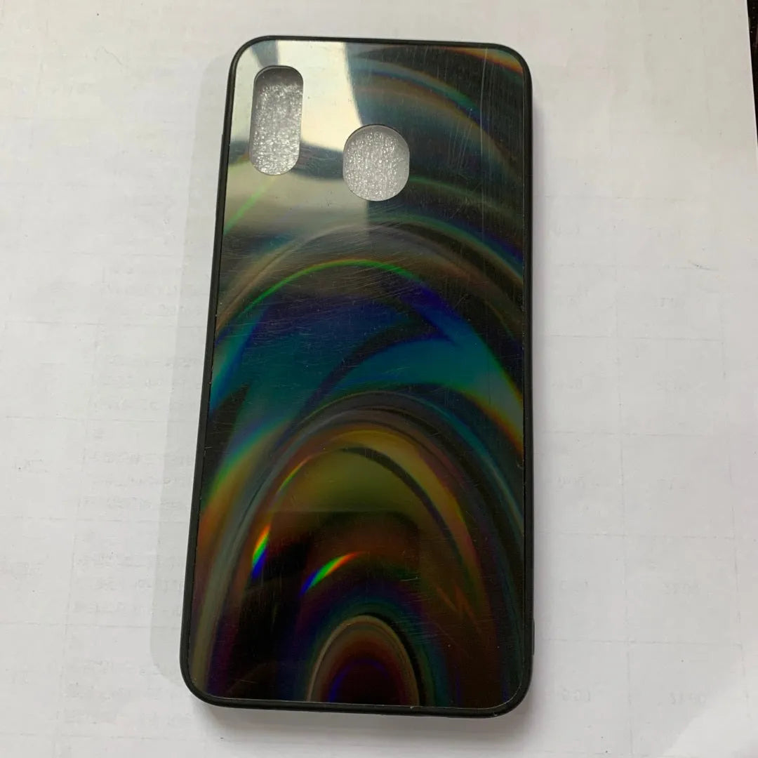Rainbow mirror glitter phone case with slim-fit TPU PC acrylic back cover and precise cutouts