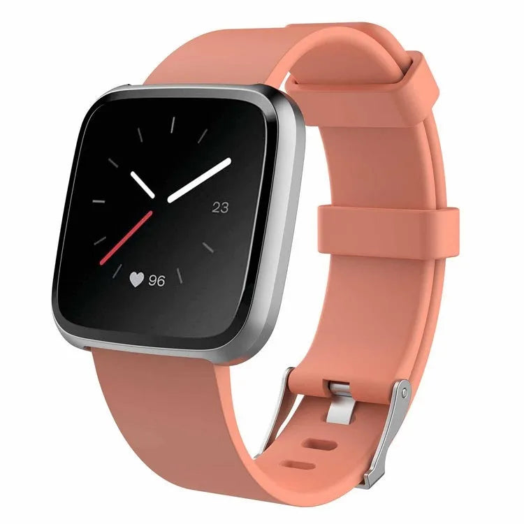 Fitbit Versa Lite TPE replacement watch strap in multiple colours showing large and small sizes.