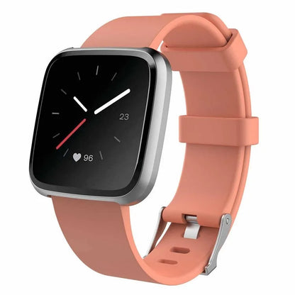 Fitbit Versa Lite TPE replacement watch strap in multiple colours showing large and small sizes.