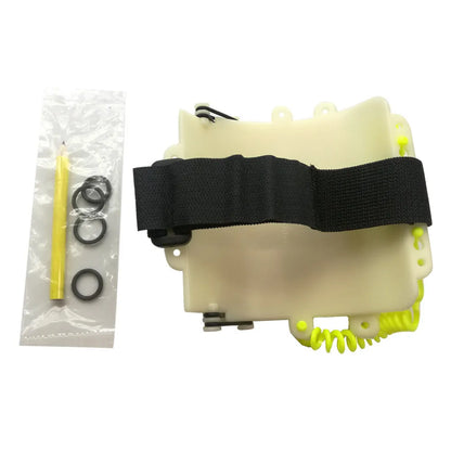 White luminous diving wrist slate with pencil and spare O-ring for underwater writing