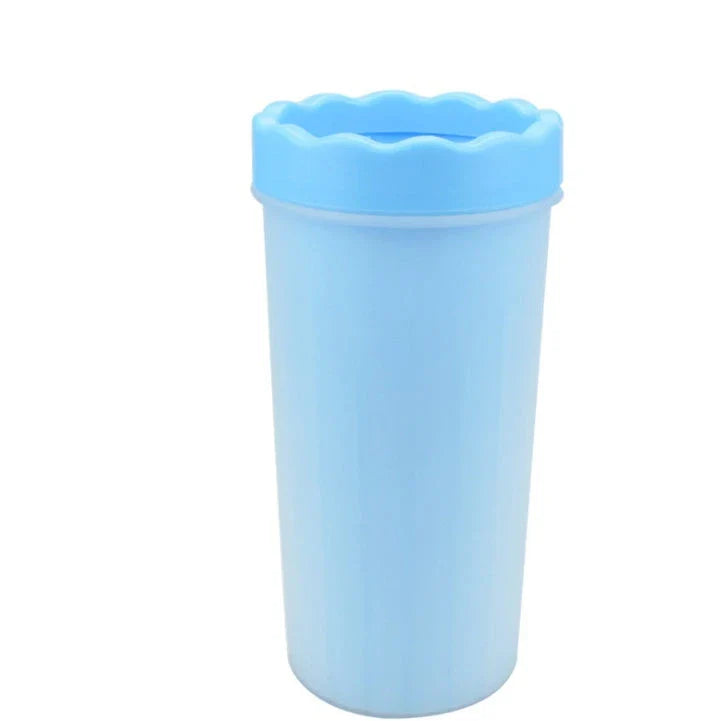 Silicone dog paw cleaning cup with soft bristles for easy and gentle paw washing