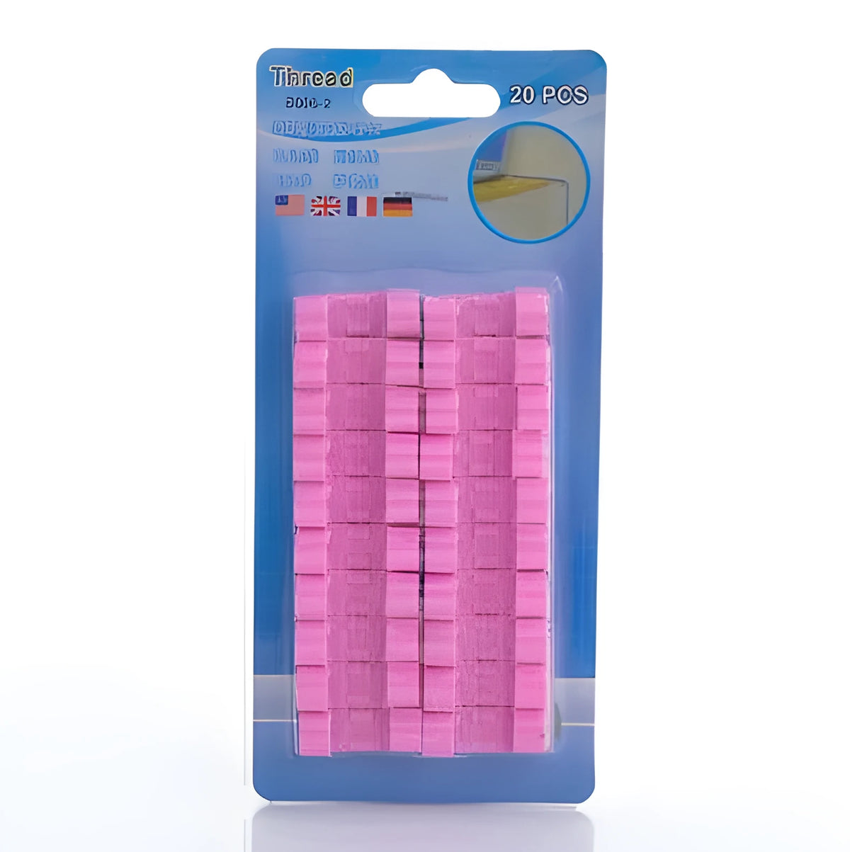 Self-adhesive plastic cable organiser clips in various colours holding a bundle of wires against a wall.