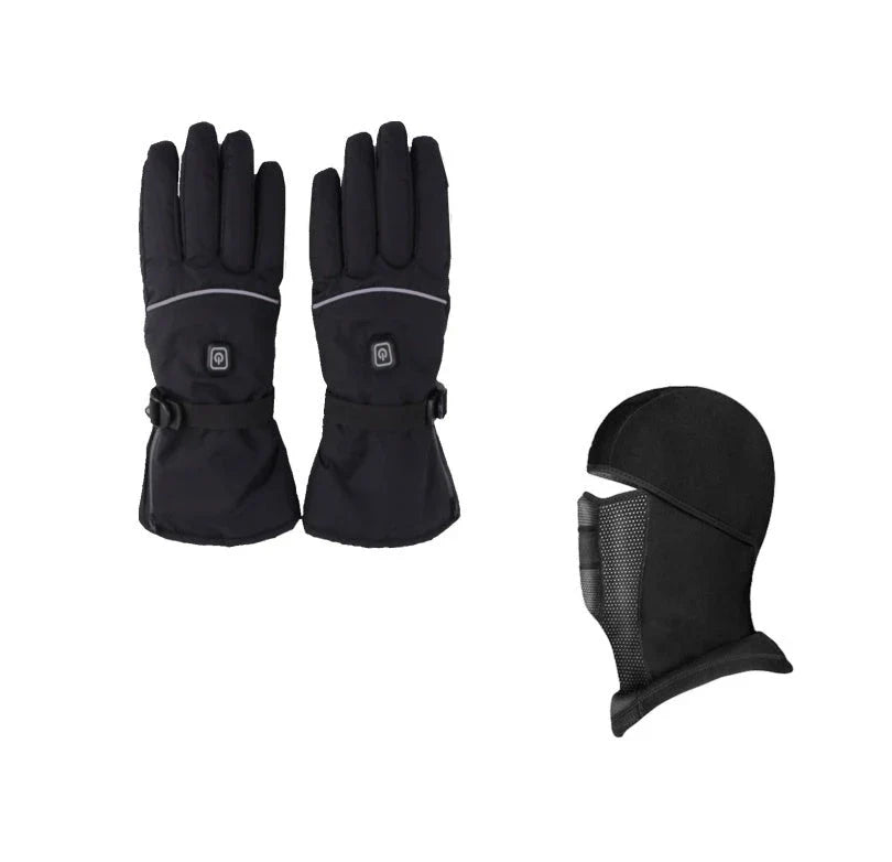 Three-Stage Temperature Regulating Electric Heating Gloves with PU leather palm, velvet lining, and discreet battery compartment