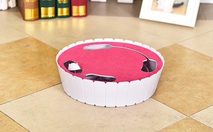 Automatic Mouse Cat Teaser in green, rose red, and blue with remote control