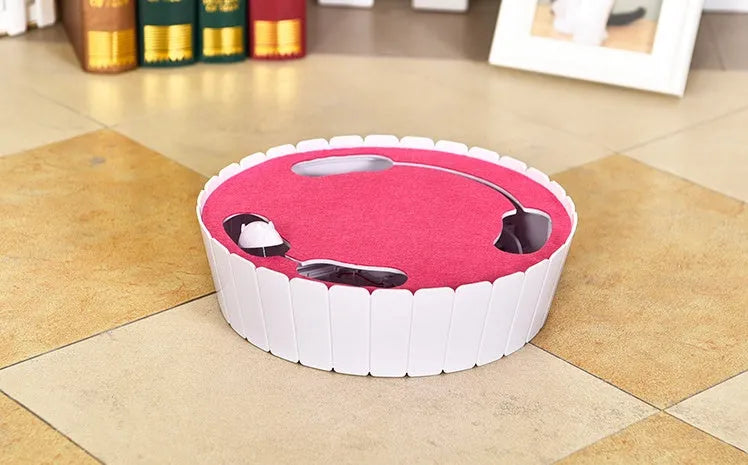 Automatic rotating mouse cat teaser toy, 26cm diameter, with remote control and two speed settings
