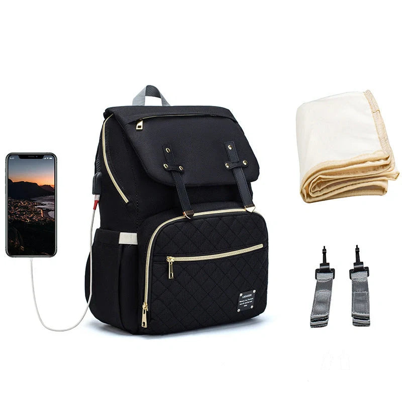 LEQUEEN Stylish Large Capacity Mummy Bag in various colors and styles, perfect for parents on the go.