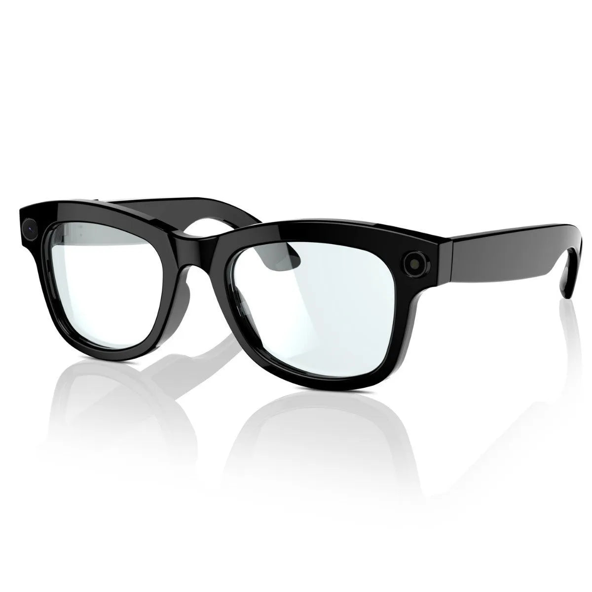 M01 AI translation video glasses with HD camera, shown with black and transparent lens options.