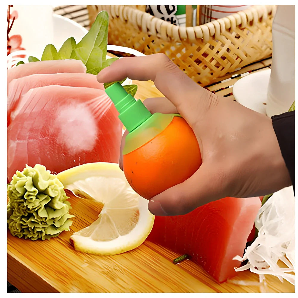 Green lemon sprayer with screw-in design for direct fruit juice extraction