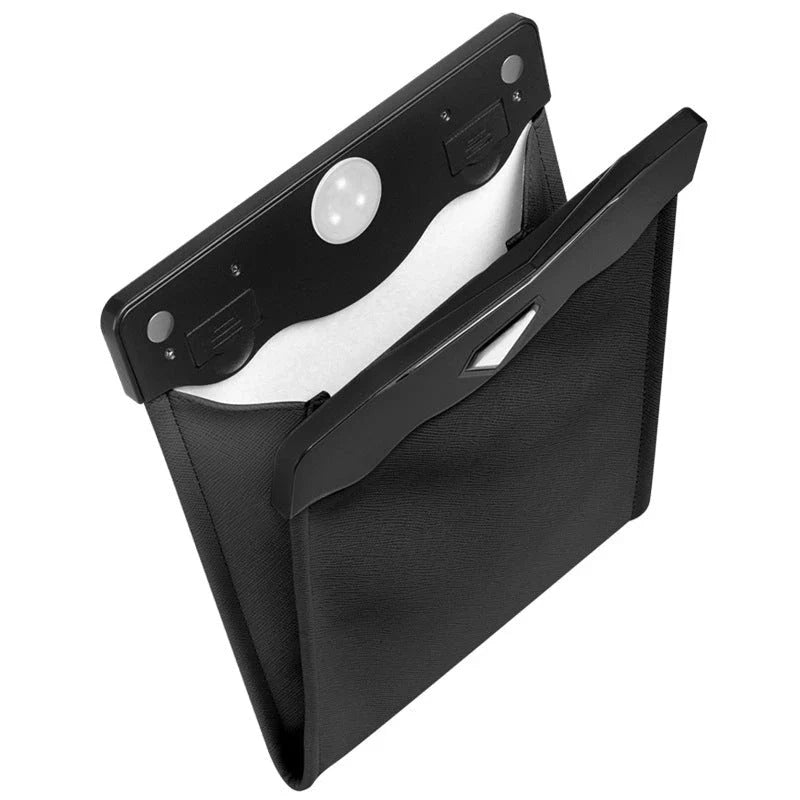 Convenient car trash can with LED lights for car organization and storage