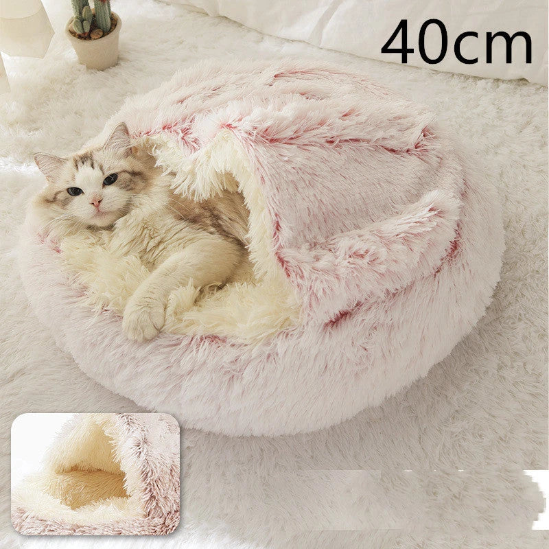Cozy All-in-One Pet Bed in various colors and sizes, providing a plush and comfortable retreat for cats and dogs