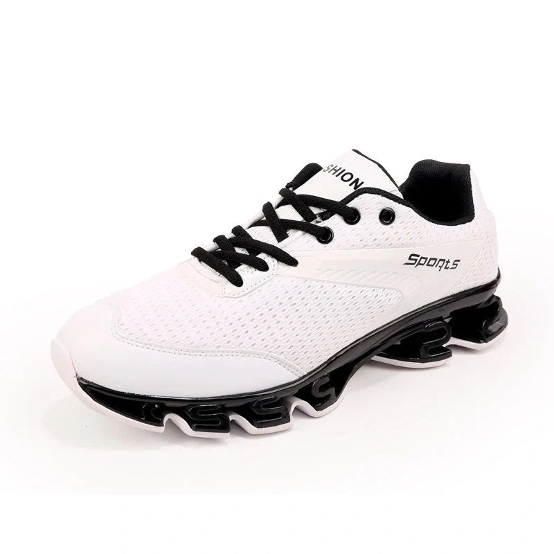 Blade Warrior Sneakers in green, white, black, and red with breathable mesh upper and rubber outsole
