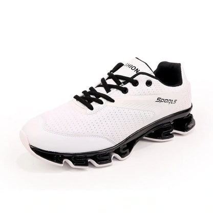 Blade Warrior Sneakers in green, white, black, and red with breathable mesh upper and rubber outsole