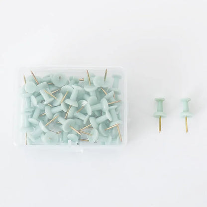 50-piece Creative Morandi colour push pin set with green, grey, pink, and mixed options