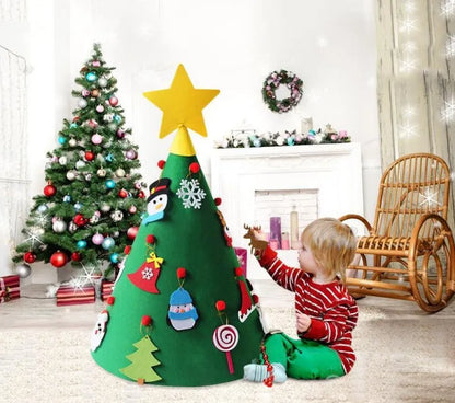 Felt Christmas tree DIY craft ornament measuring 50x60cm with three-dimensional cone design for child assembly