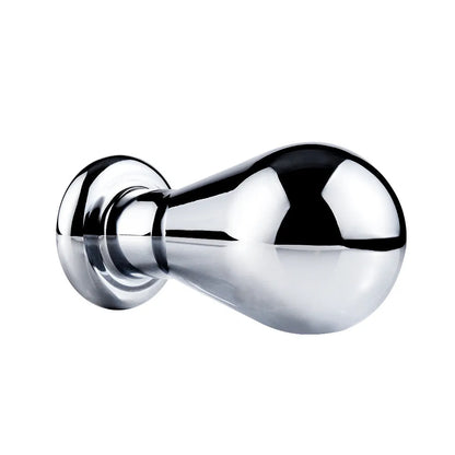 Silver aluminium alloy metal bulb butt plug for anal stretching in three sizes