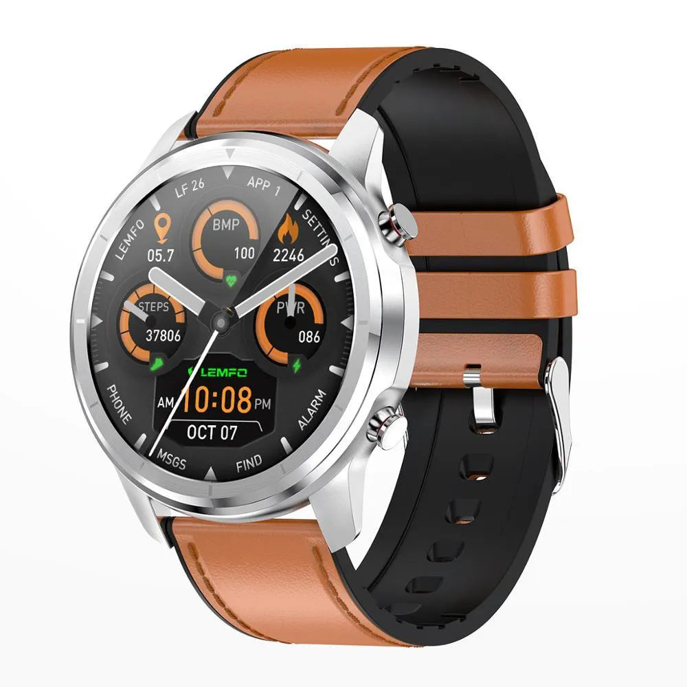 LEMFO LF26 smart bracelet showing its 1.3-inch colour screen, worn on a wrist.