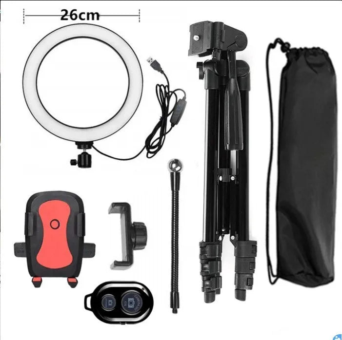 Adjustable live phone stand with height range 35-110cm, gross weight 805g, in various styles for hands-free phone use