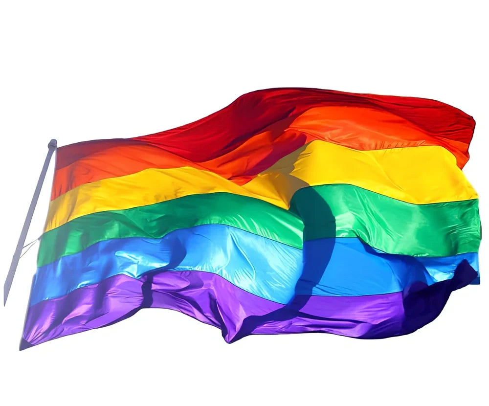 90x150cm Pride LGBT flag with vibrant rainbow colours printed on both sides