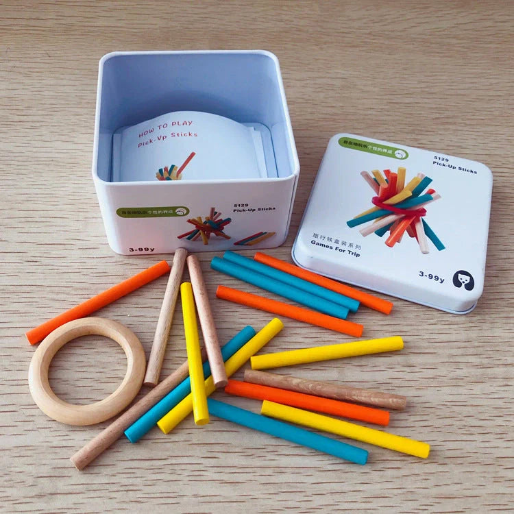 Wooden puzzle building blocks set for children's cognitive development and creative play