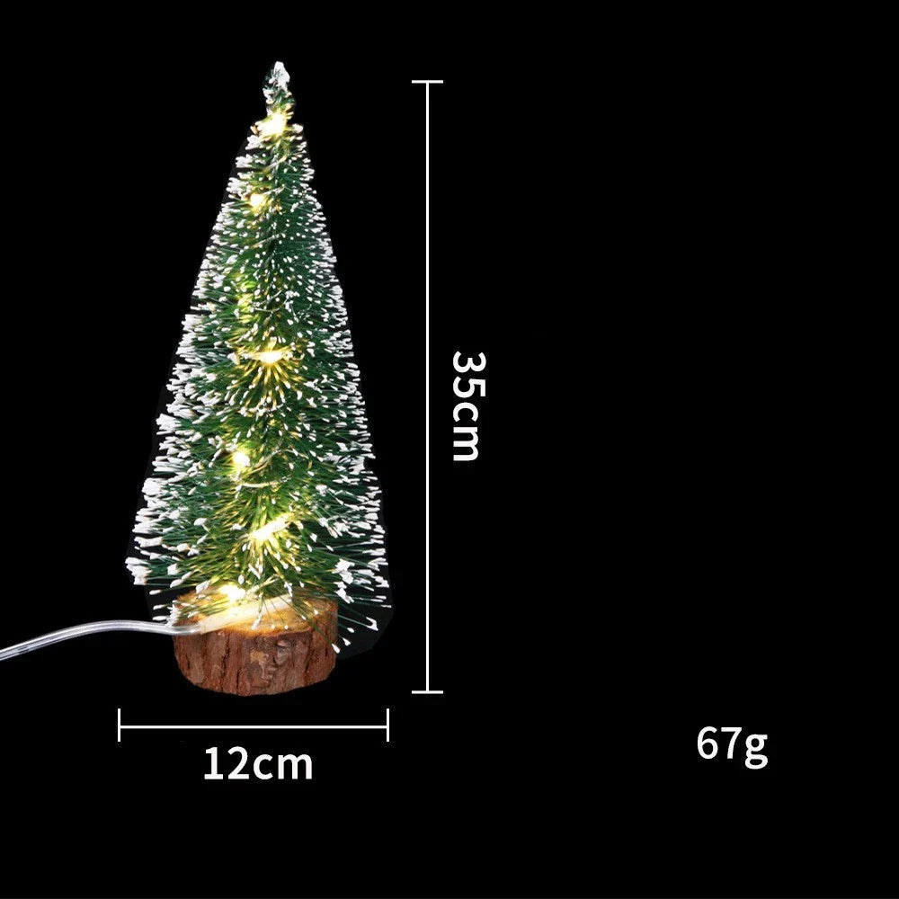 Charming mini LED Christmas tree with warm, twinkling lights and festive holiday decor