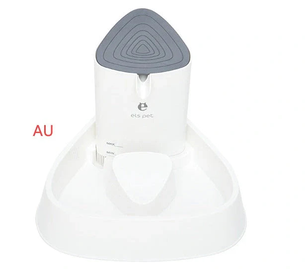 1.5L automatic pet water fountain with white plastic body and LED light