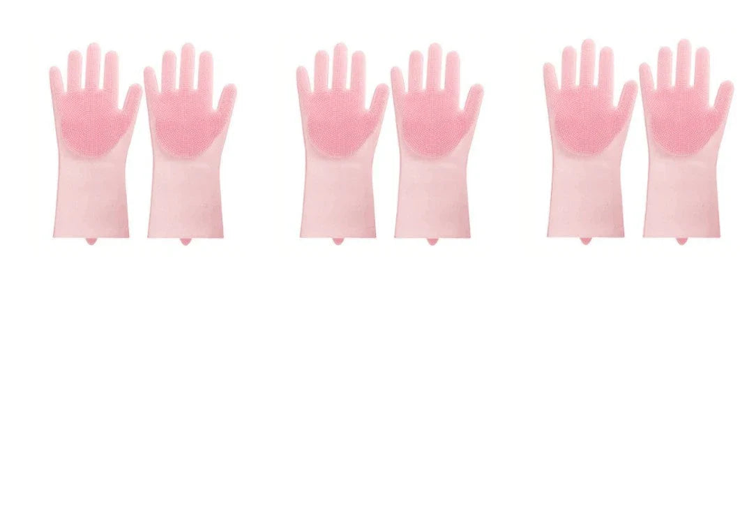 Silicone gloves with heat-resistant and non-slip design for versatile cleaning and cooking tasks
