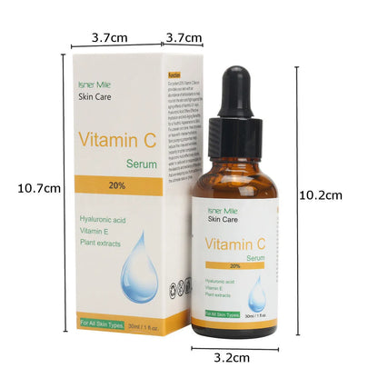 30ml vitamin C serum bottle for dull, uneven skin tone skincare