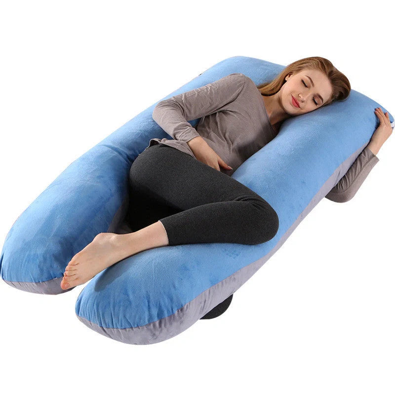 Comfort U-Shape Pregnancy Pillow with removable pure cotton cover for expectant mothers