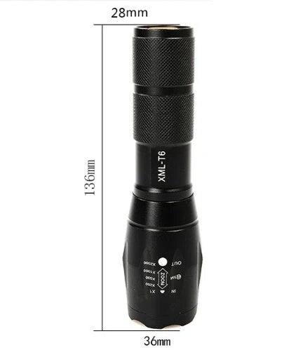 Portable mini LED zoom flashlight with adjustable focus for outdoor activities