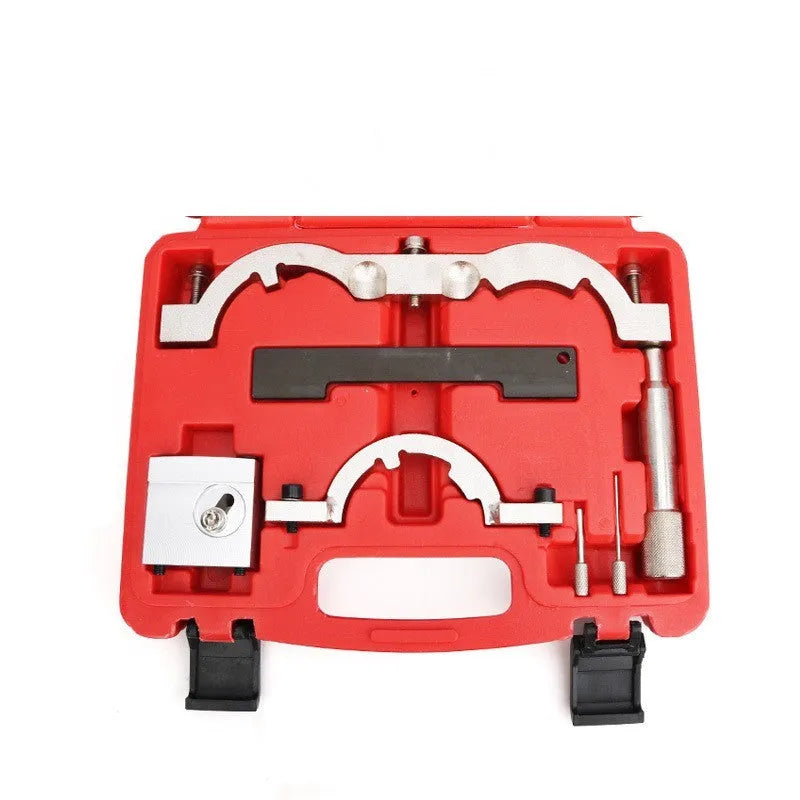 Opel 1.4 engine timing tool kit with 7 red chrome-vanadium steel pieces for automotive repair
