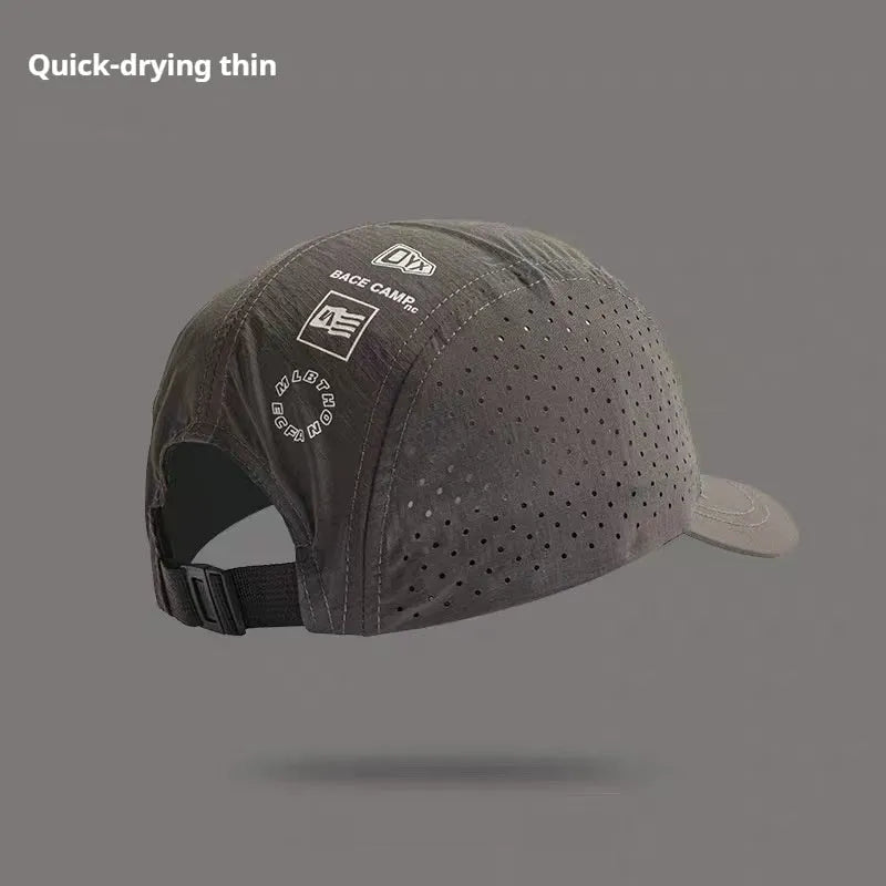 Men's adjustable baseball cap in purple with breathable mesh design for summer sun protection
