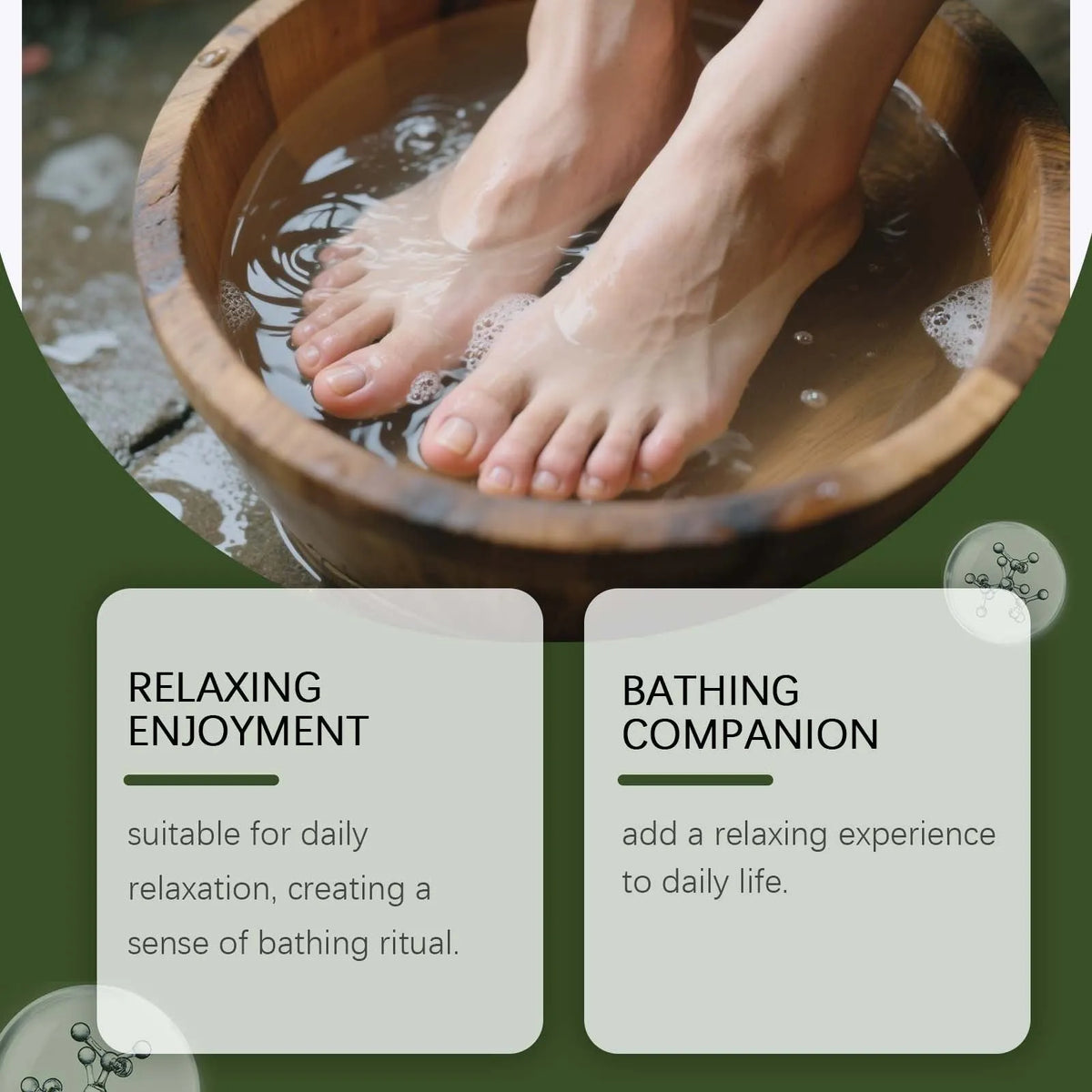 Ginger edema foot soak bead set with 10 foot bath beads containing wormwood, angelica, and safflower extract