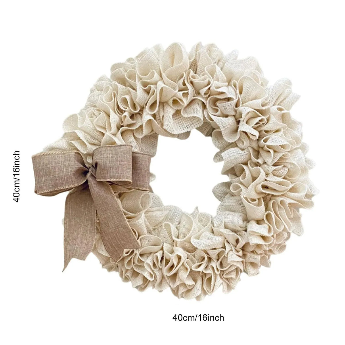Linen garland door hanging decoration in modern simplicity style made from plastic cloth, single linen wreath for indoor display
