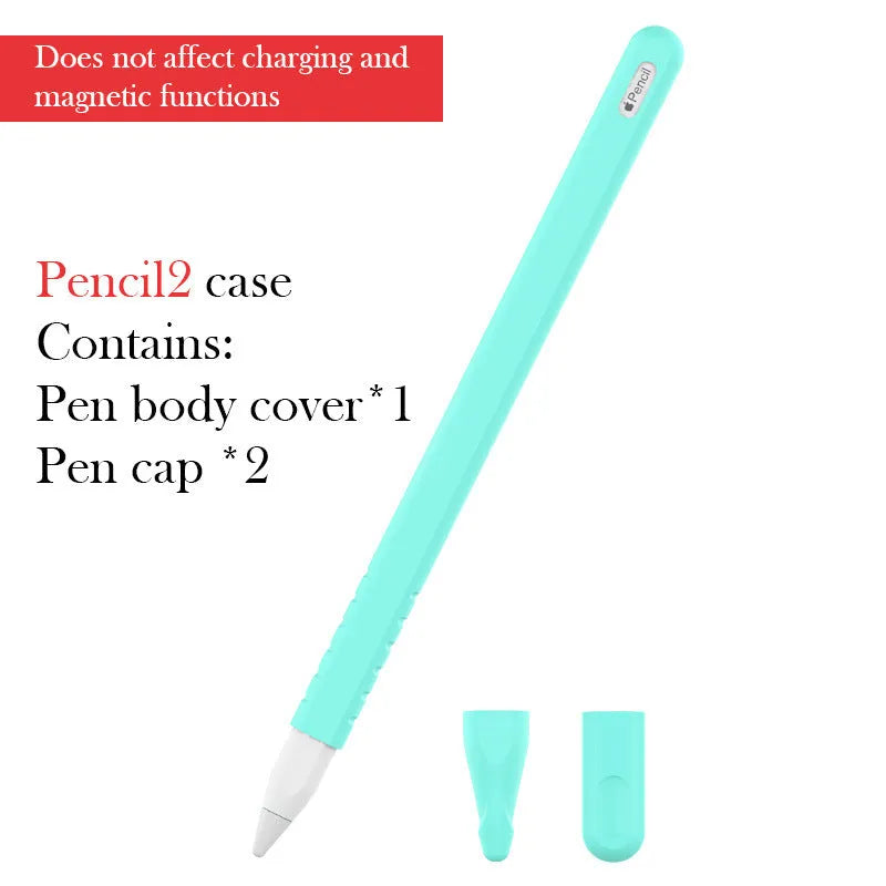 Silicone stylus pen case for Apple Pencil and iPad compatible pens, TEP solid colour sleeve, one pen case
